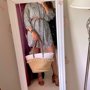 Satin Balloon Sleeve Dress